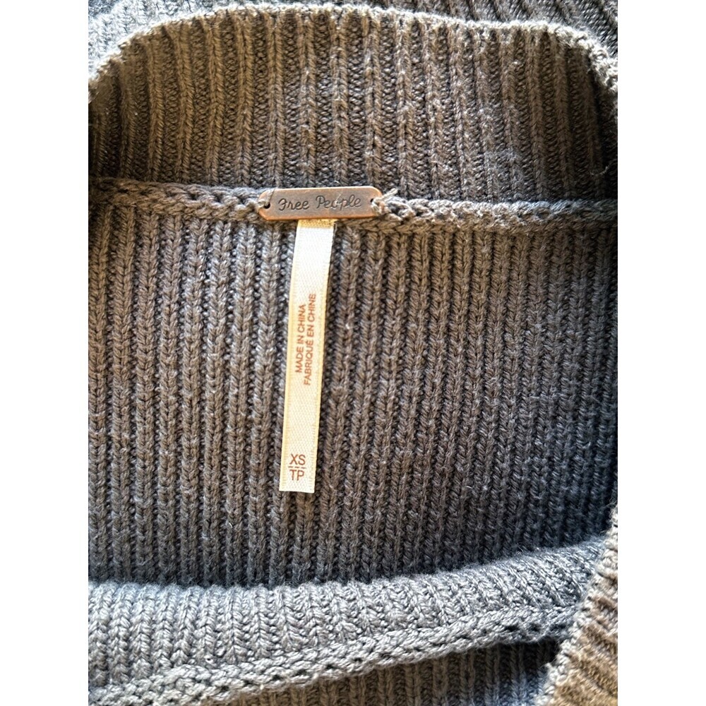 FREE PEOPLE Easy Street Crop Pullover Women's XS Gray Sweater Oversized Slouchy - Picture 11 of 14